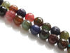 Image de 10x10 mm, perles rondes, pierres gemmes, agate craquelée, multicolore, tons saturés, à facettes