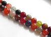 Picture of 10x10 mm, round, gemstone beads, crackle agate, multicolored, bright shades, faceted