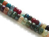 Picture of 5x8 mm, rondelle, gemstone beads, crackle agate, multicolored, muted shades, faceted