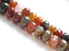 Picture of 6x10 mm, rondelle, gemstone beads, crackle agate, multicolored, muted shades, faceted