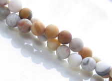 Picture of 6x6 mm, round, gemstone beads, crazy lace agate, natural, frosted