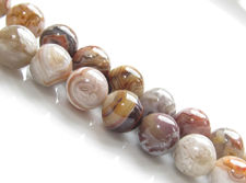 Picture of 8x8 mm, round, gemstone beads, Mexican crazy lace agate, natural