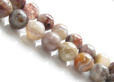 Image de 8x8 mm, perles rondes, pierres gemmes, agate de dentelle du Brésil, naturelle