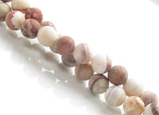 Picture of 6x6 mm, round, gemstone beads, Mexican crazy lace agate, natural, frosted