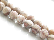 Picture of 8x8 mm, round, gemstone beads, Mexican crazy lace agate, natural, frosted