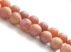 Picture of 8x8 mm, round, gemstone beads, druzy agate, peachy orange, frosted