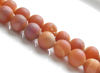 Image de 10x10 mm, perles rondes, pierres gemmes, agate druse, orange pêche, dépoli