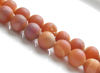 Picture of 10x10 mm, round, gemstone beads, druzy agate, peachy orange, frosted