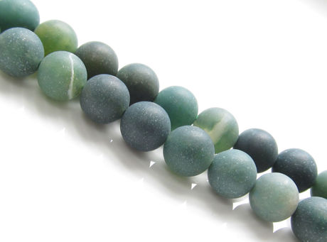 Image de 8x8 mm, perles rondes, pierres gemmes, agate mousse, verte, naturelle, dépolie