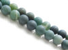 Picture of 8x8 mm, round, gemstone beads, moss agate, green, natural, frosted
