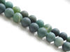 Picture of 8x8 mm, round, gemstone beads, moss agate, green, natural, frosted