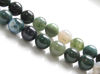 Picture of 10x10 mm, round, gemstone beads, moss agate, green, natural