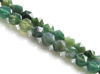 Picture of 5x6 mm, round English cut, gemstone beads, moss agate, green, natural, faceted