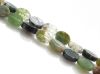 Picture of 6x4 mm, flat oval, gemstone beads, moss agate, green, natural