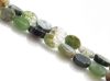 Picture of 6x4 mm, flat oval, gemstone beads, moss agate, green, natural