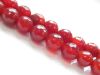 Picture of 10x10 mm, round, gemstone beads, deep red agate, faceted