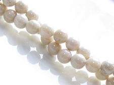 Picture of 6x6 mm, round, gemstone beads, river stone, antique white, natural