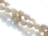 Picture of 6x6 mm, round, gemstone beads, river stone, antique white, natural