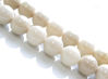 Picture of 8x8 mm, round, gemstone beads, river stone, antique white, natural