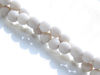 Picture of 6x6 mm, round, gemstone beads, river stone, antique white, natural, frosted