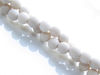 Image de 6x6 mm, perles rondes, pierres gemmes, pierre de rivière, blanc antique, naturelle, dépolie
