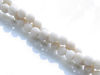 Picture of 4x4 mm, round, gemstone beads, river stone, antique white, natural, frosted