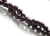 Picture of 6x6 mm, round, gemstone beads, river stone, deep garnet red