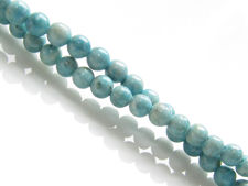 Picture of 3x3 mm, round, gemstone beads, river stone, light viking blue