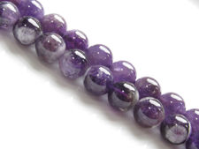 Picture of 10x10 mm, round, gemstone beads, amethyst sage agate, natural