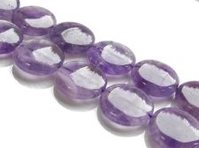 Picture of 20x20x7 mm, puffy coin, gemstone beads, sage agate, amethyst, natural