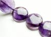 Picture of 20x20x7 mm, puffy coin, gemstone beads, sage agate, amethyst, natural