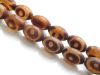 Image de 12x8 mm, perles ovales, pierres gemmes, agate, style tibétain, brun beige opaque sur agate translucide