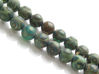 Picture of 8x8 mm, round, gemstone beads, agate, Tibetan style, beige brown and blue green