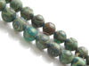 Picture of 8x8 mm, round, gemstone beads, agate, Tibetan style, beige brown and blue green