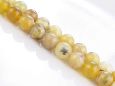 Image de 8x8 mm, perles rondes, pierres gemmes, opale commune, jaune, naturelle