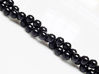 Picture of 6x6 mm, round, gemstone beads, tourmaline, black, natural, A-grade