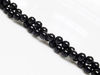 Picture of 6x6 mm, round, gemstone beads, tourmaline, black, natural, A-grade