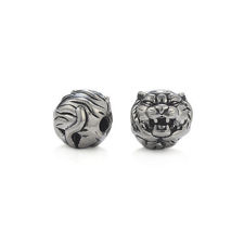 Picture of 10x10 mm, round beads, tiger head, stainless steel, one piece