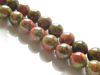 Image de 8x8 mm, perles rondes, pierres gemmes, unakite, naturelle