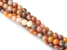 Image de 3x3 mm, perles rondes, pierres gemmes, bois pétrifié, naturel