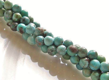 Picture of 3x3 mm, round, gemstone beads, Hubei turquoise, natural