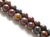 Picture of 8x8 mm, round, gemstone beads, pietersite or Tempest stone, natural, A-grade