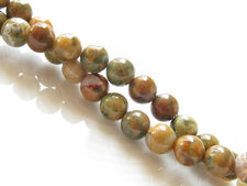 Image de 6x6 mm, perles rondes, pierres gemmes, rhyolite, verte, naturelle