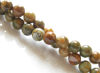 Image de 6x6 mm, perles rondes, pierres gemmes, rhyolite, verte, naturelle