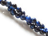 Picture of 6x6 mm, round, gemstone beads, tiger eye, blue