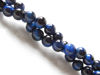 Picture of 6x6 mm, round, gemstone beads, tiger eye, blue