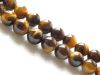 Picture of 8x8 mm, round, gemstone beads, golden-brown tiger eye, natural, A-grade