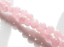Image de 6x6 mm, perles rondes, pierres gemmes, quartz rose, naturel, qualité B