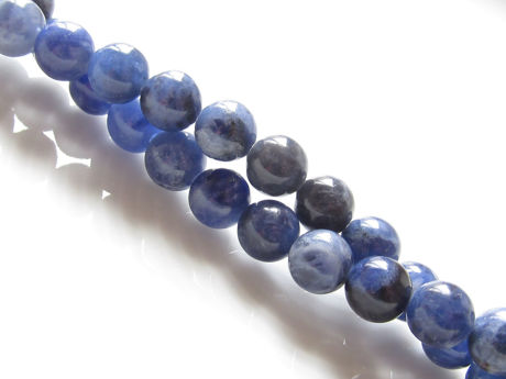 Image de 6x6 mm, perles rondes, pierres gemmes, sodalite, naturelle