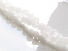 Image de 6x6 mm, perles rondes, pierres gemmes, jade, blanc, translucide, qualité A
